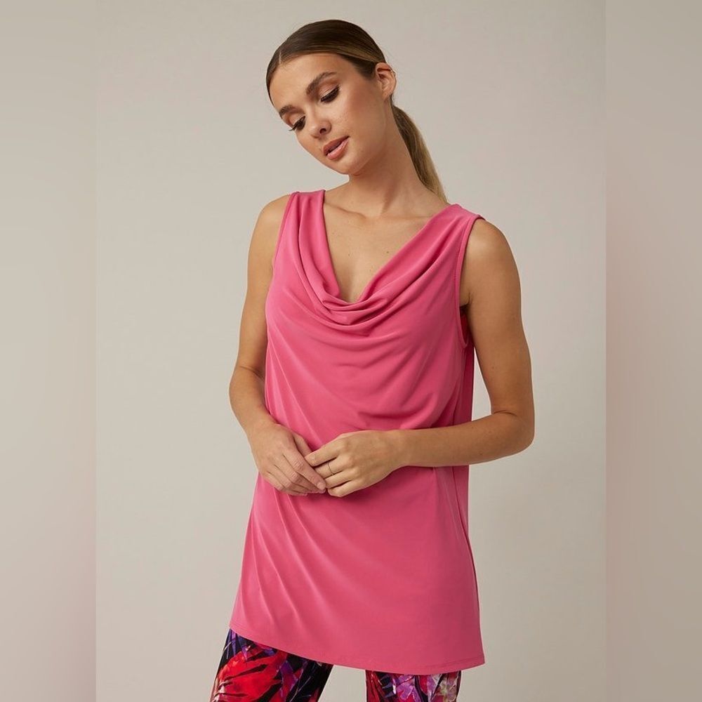 Joseph Ribkoff Cowl Neck Sleeveless Pullover Style 221079 pink top blouse size 8